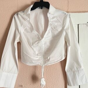 DO+BE White Ruched Blouse